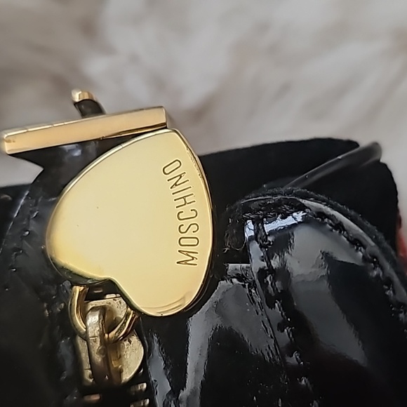 Moschino Mini Black and Floral Design Velvet Handbag - Picture 16 of 17